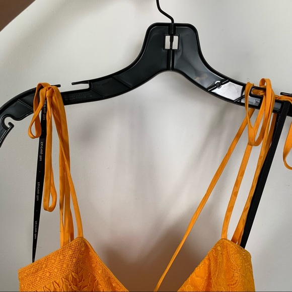 SELF-PORTRAIT Orange Lace Frilled Jacquard Dress - Picture 9 of 14